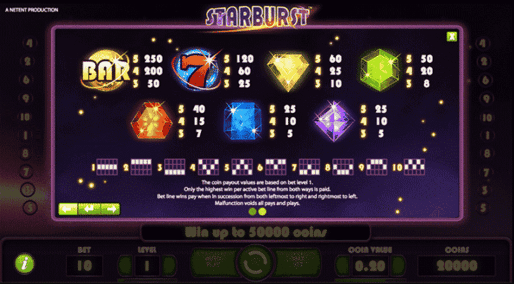 starburst pay table consistent payout jeta33