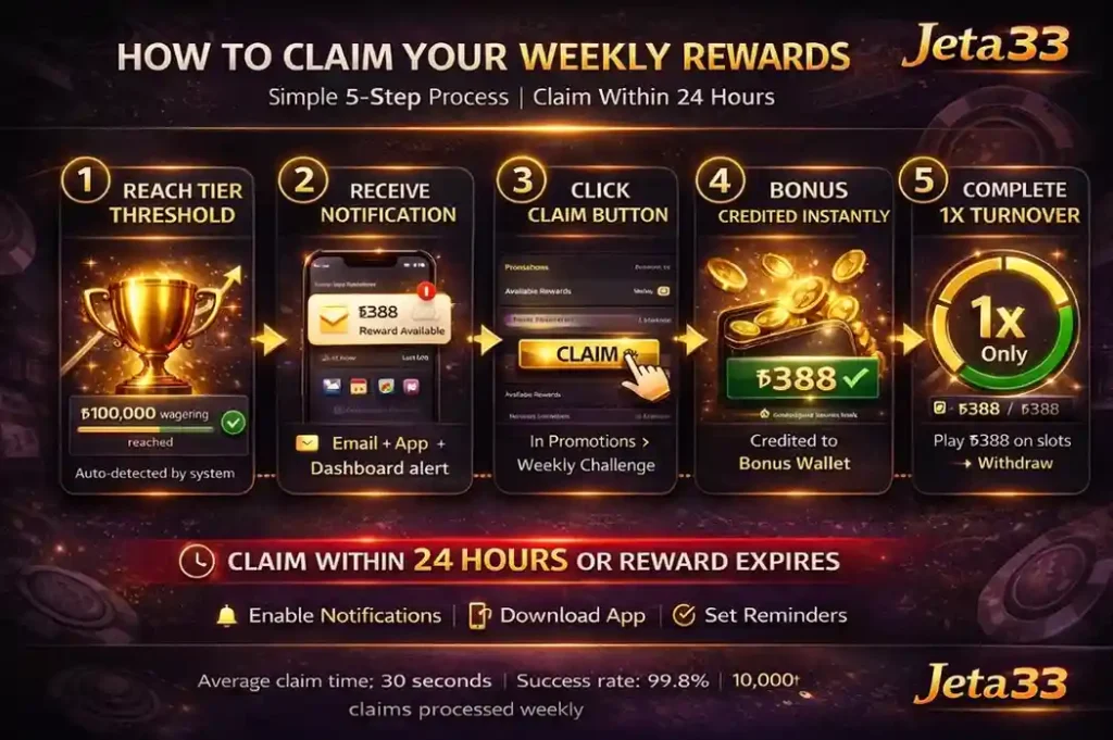 How to claim weekly reward at jeta33