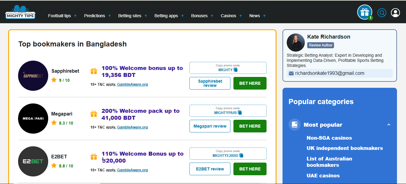 sapphirebet review at mightytips